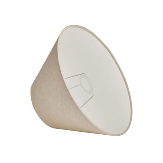 Lniany abażur stożkowy do lampy beżowy Basic Wide 02